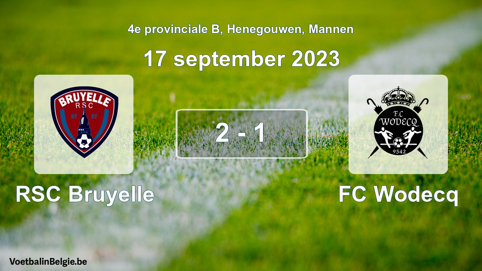 Gespeelde wedstrijd mannenvoetbal: RSC Bruyelle - FC Wodecq 2 - 1 (17 september 2023)