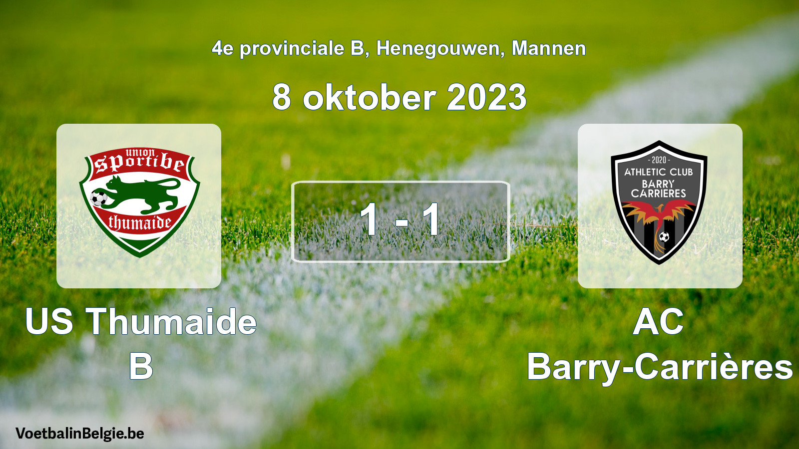 Gespeelde wedstrijd mannenvoetbal: US Thumaide B - AC Barry-Carrières 1 - 1 (8 oktober 2023)