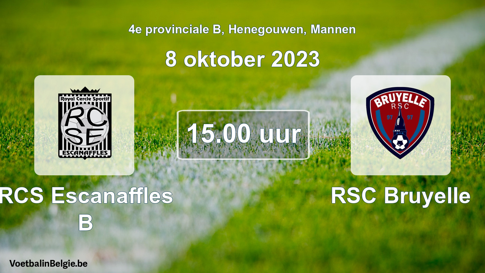 Match prévu football hommes: RCS Escanaffles B - RSC Bruyelle (8 octobre 2023)