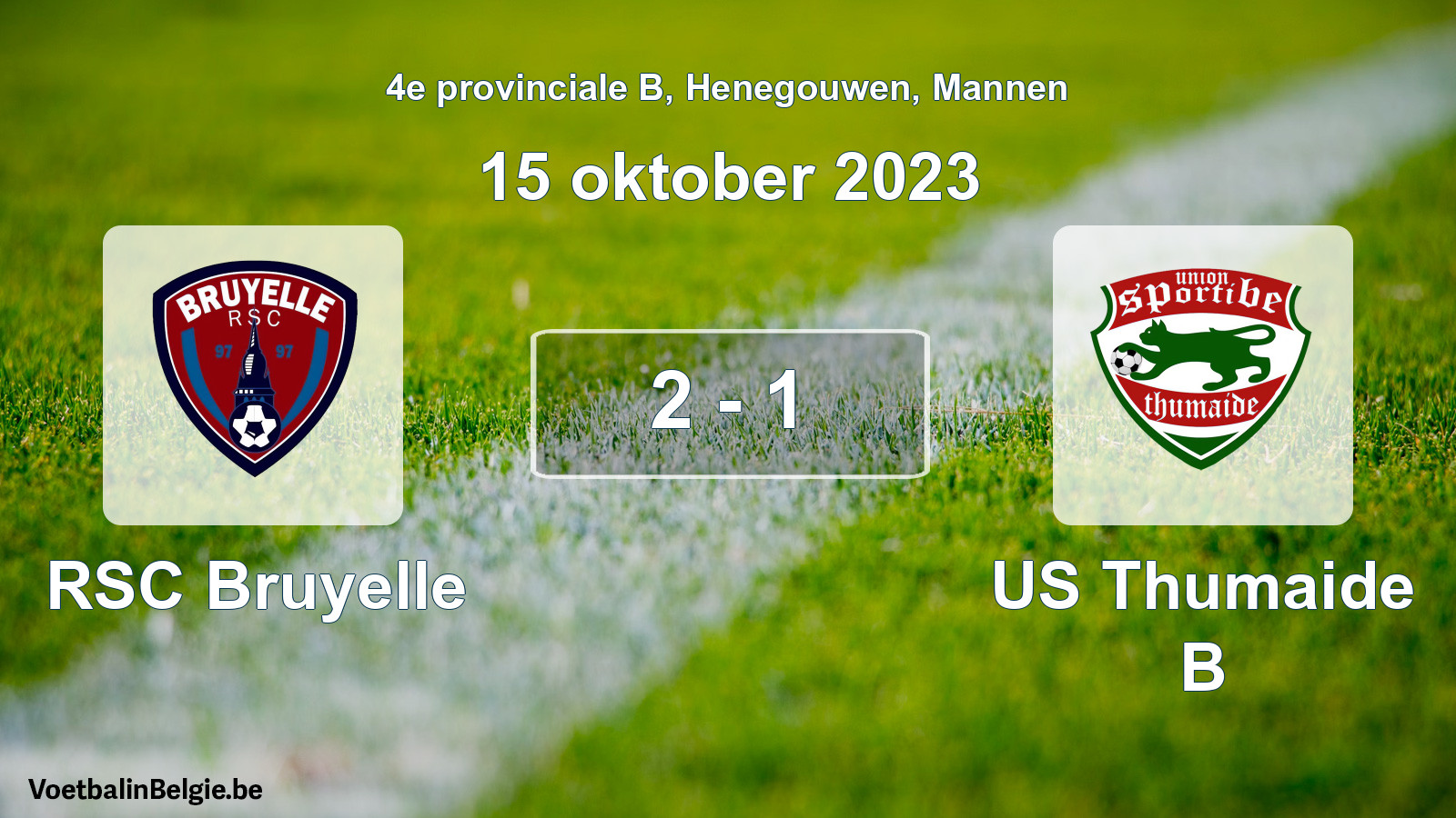 Gespeelde wedstrijd mannenvoetbal: RSC Bruyelle - US Thumaide B 2 - 1 (15 oktober 2023)