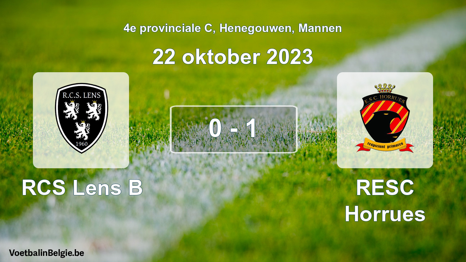 Gespeelde wedstrijd mannenvoetbal: RCS Lens B - RESC Horrues 0 - 1 (22 oktober 2023)