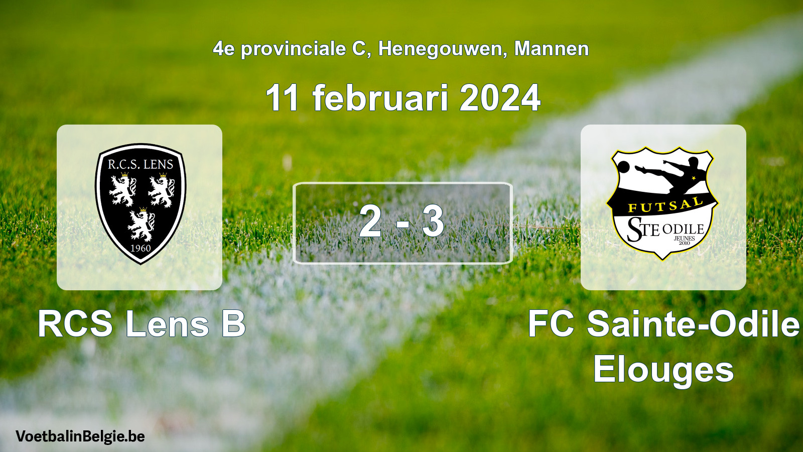 Played match men football: RCS Lens B - FC Sainte-Odile Elouges 2 - 3 (11 February 2024)