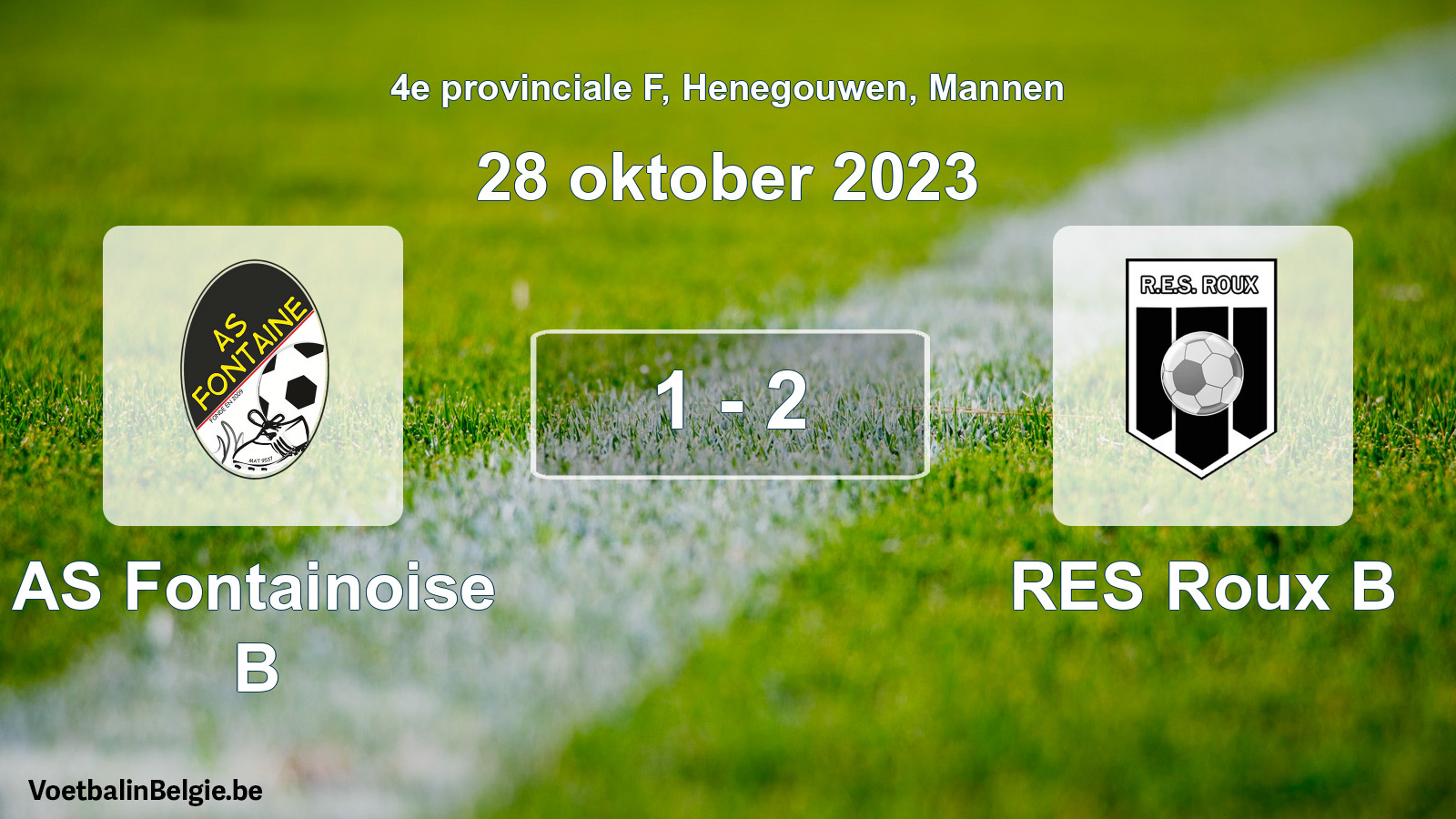 Gespeelde wedstrijd mannenvoetbal: AS Fontainoise B - RES Roux B 1 - 2 (28 oktober 2023)