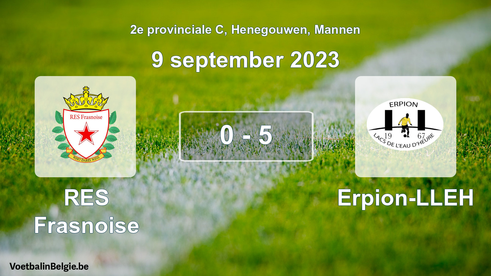 Gespeelde wedstrijd mannenvoetbal: RES Frasnoise - Erpion-LLEH 0 - 5 (9 september 2023)