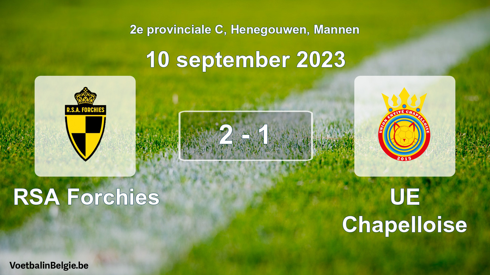 Gespeelde wedstrijd mannenvoetbal: RSA Forchies - UE Chapelloise 2 - 1 (10 september 2023)