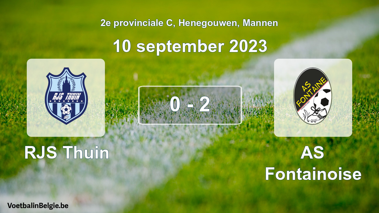 Gespeelde wedstrijd mannenvoetbal: RJS Thuin - AS Fontainoise 0 - 2 (10 september 2023)