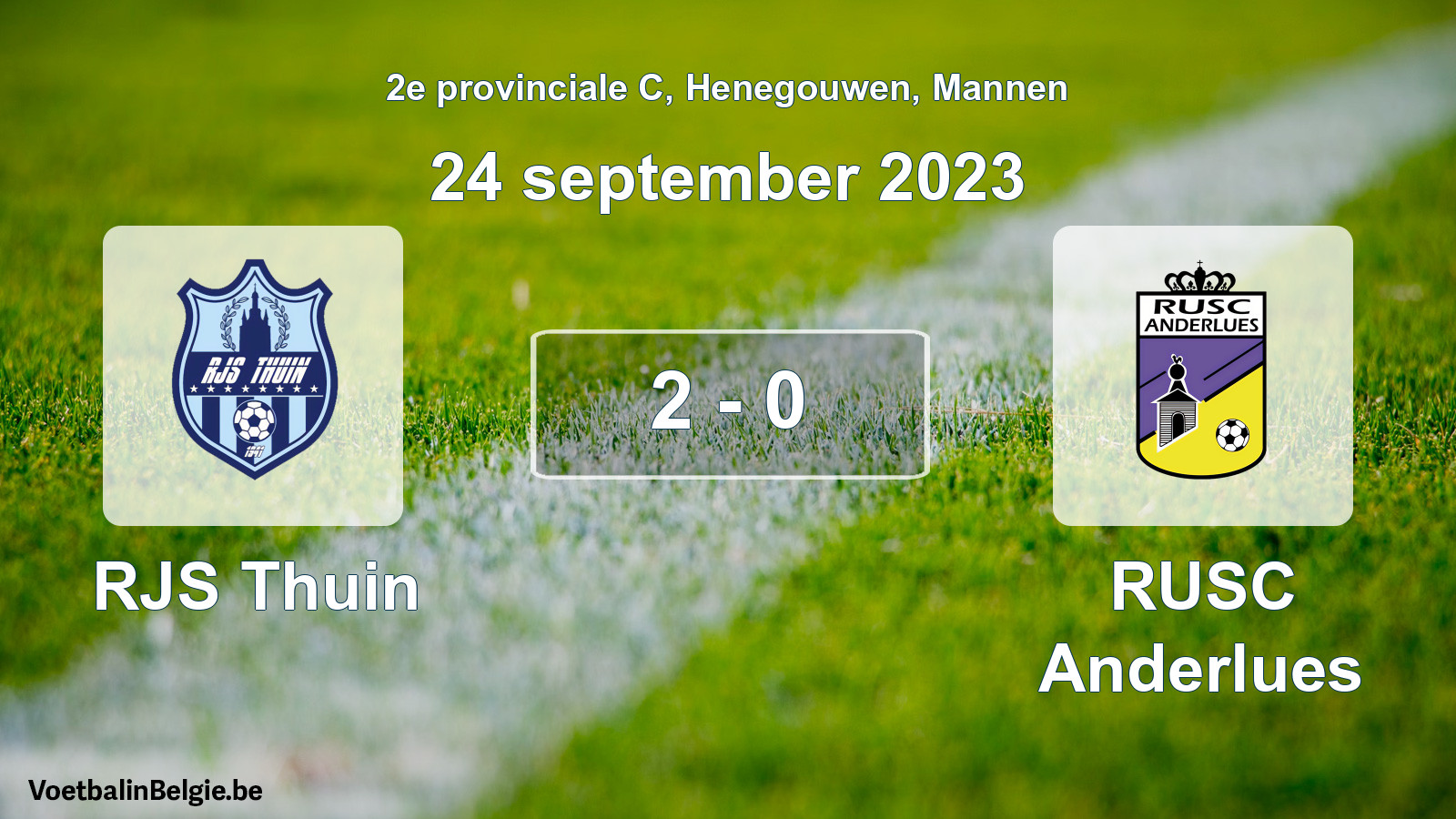 Gespeelde wedstrijd mannenvoetbal: RJS Thuin - RUSC Anderlues 2 - 0 (24 september 2023)
