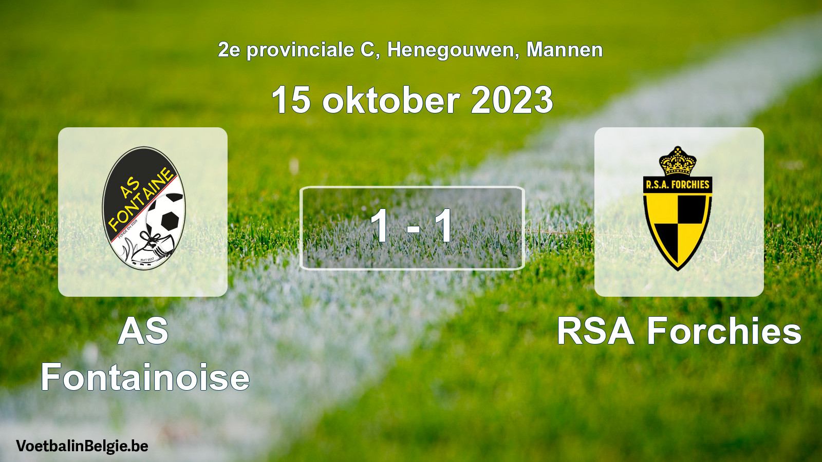 Gespeelde wedstrijd mannenvoetbal: AS Fontainoise - RSA Forchies 1 - 1 (15 oktober 2023)