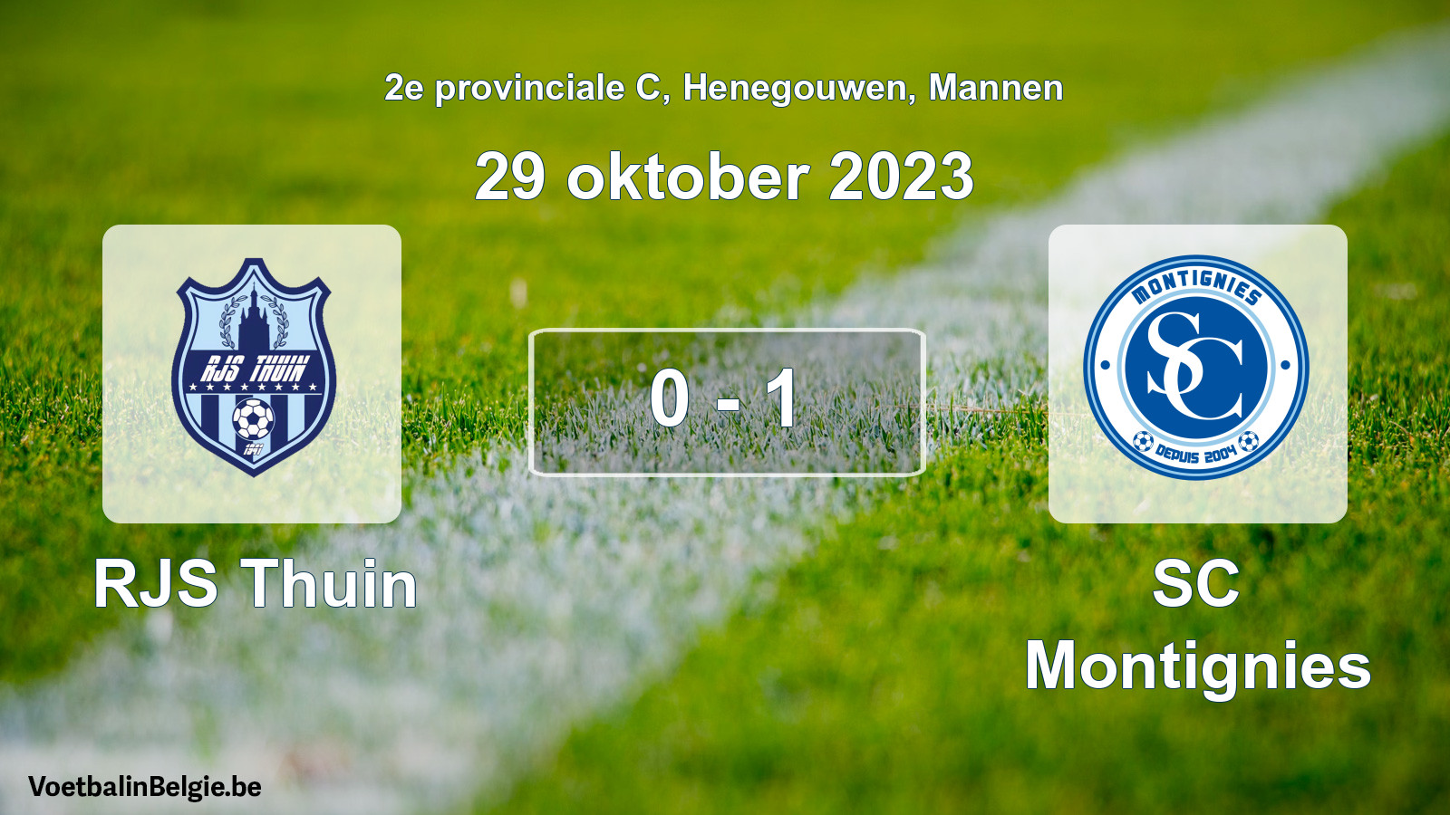 Gespeelde wedstrijd mannenvoetbal: RJS Thuin - SC Montignies 0 - 1 (29 oktober 2023)