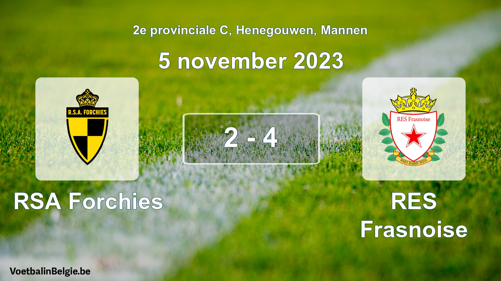Gespeelde wedstrijd mannenvoetbal: RSA Forchies - RES Frasnoise 2 - 4 (5 november 2023)