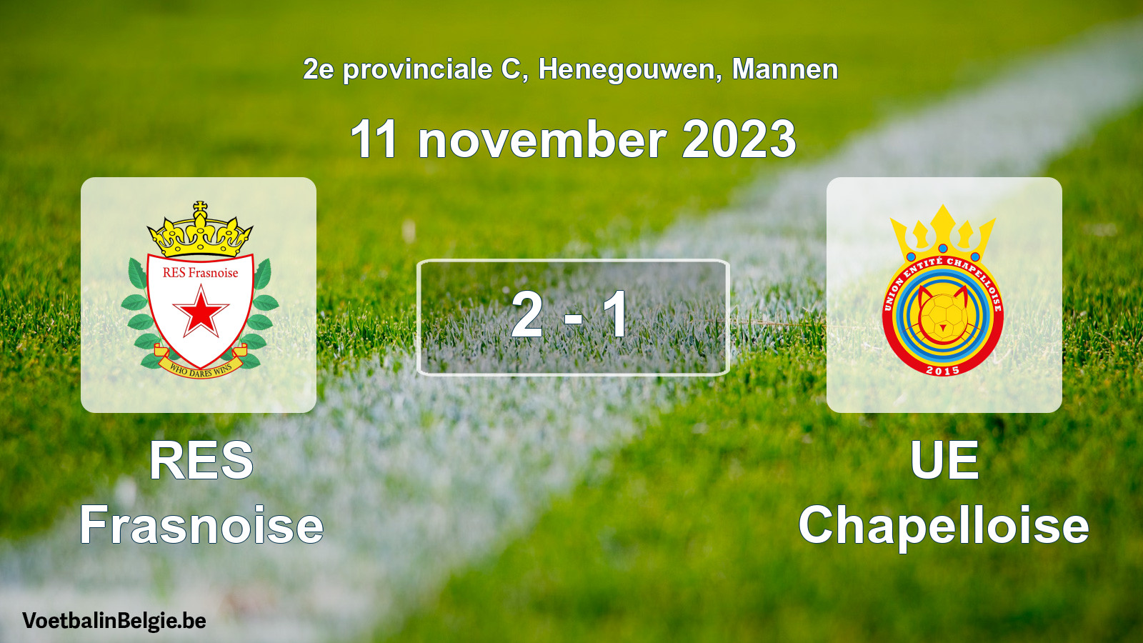 Gespeelde wedstrijd mannenvoetbal: RES Frasnoise - UE Chapelloise 2 - 1 (11 november 2023)
