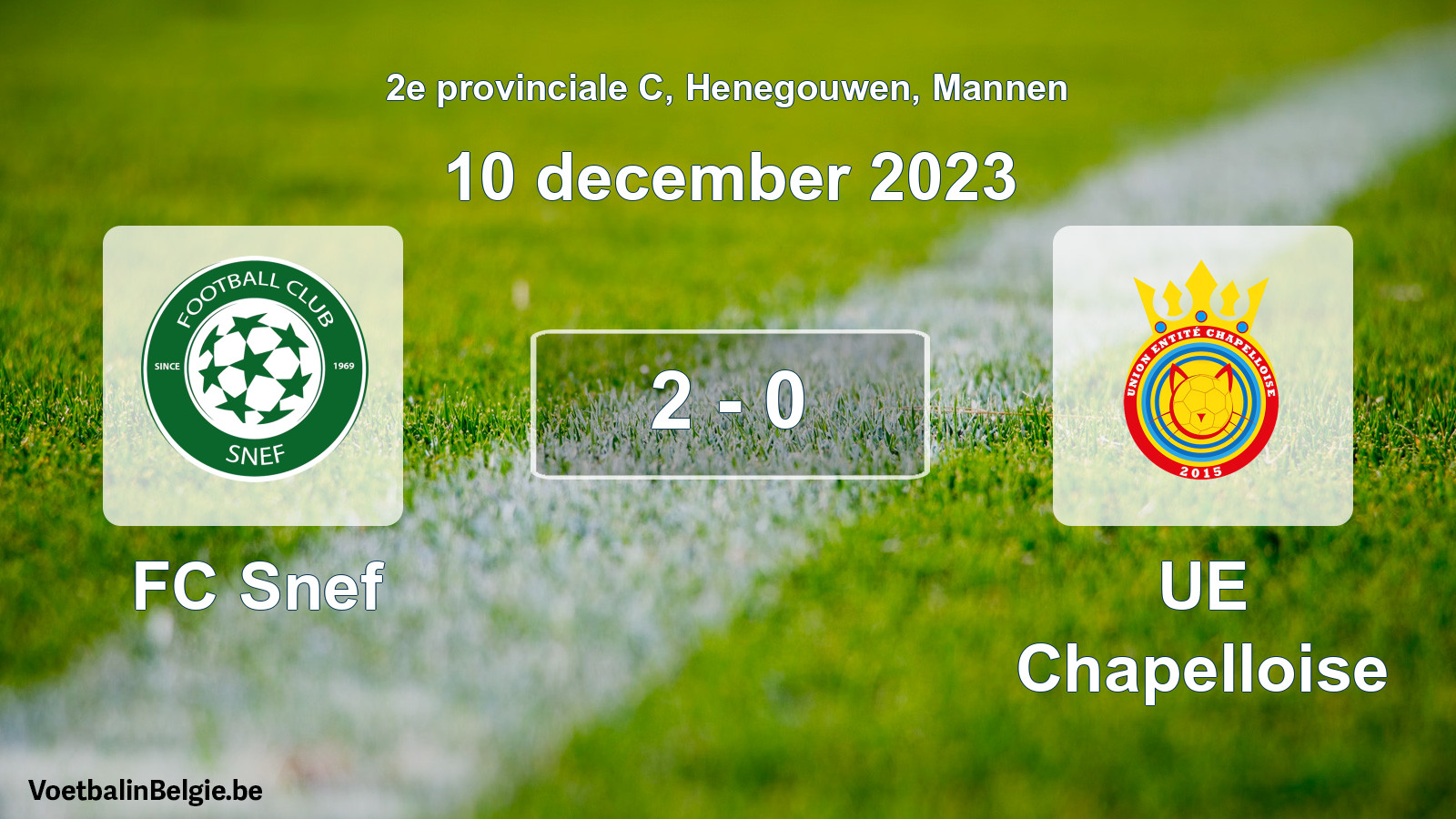 Gespeelde wedstrijd mannenvoetbal: FC Snef - UE Chapelloise 2 - 0 (10 december 2023)