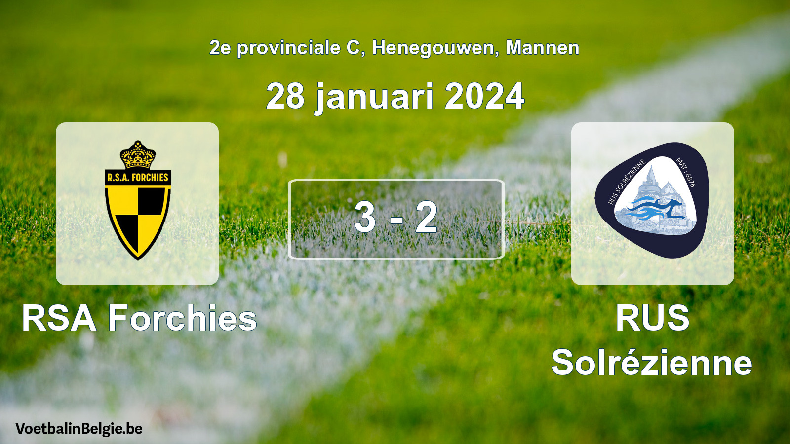 Played match men football: RSA Forchies - RUS Solrézienne 3 - 2 (28 January 2024)