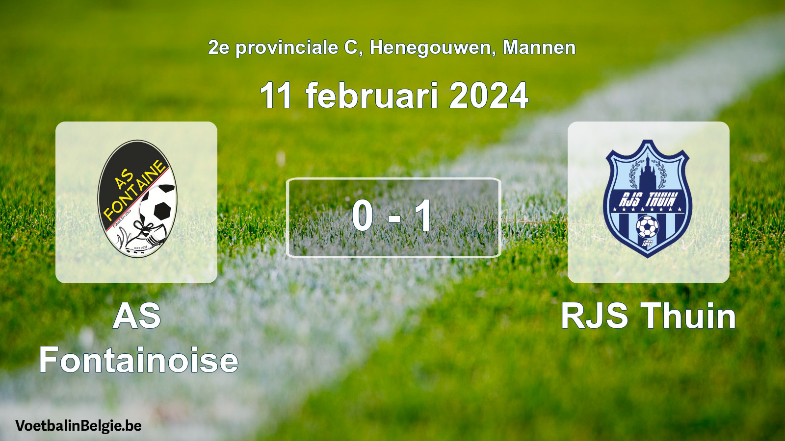 Gespeelde wedstrijd mannenvoetbal: AS Fontainoise - RJS Thuin 0 - 1 (11 februari 2024)