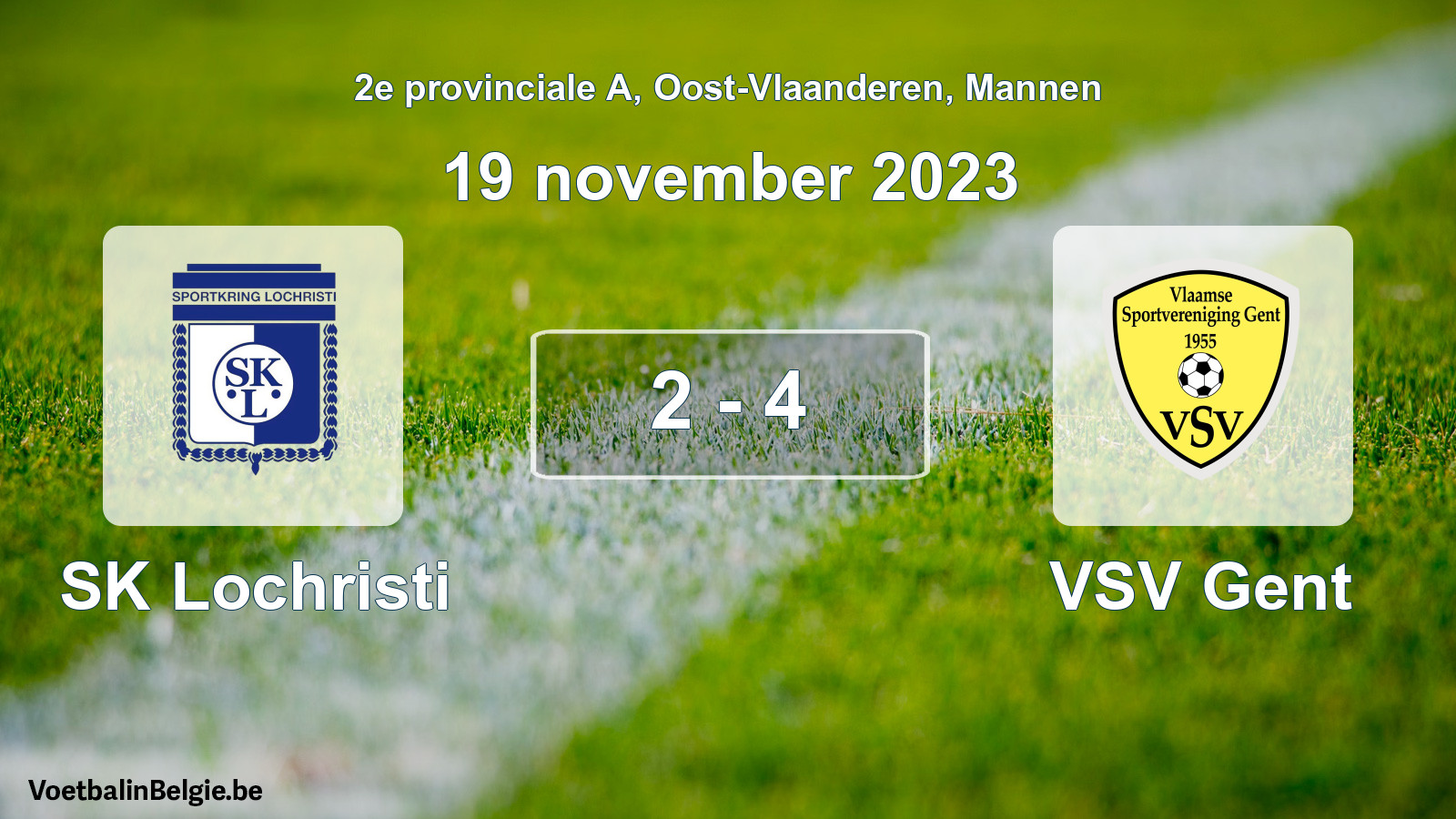 Gespeelde wedstrijd mannenvoetbal: SK Lochristi - VSV Gent 2 - 4 (19 november 2023)