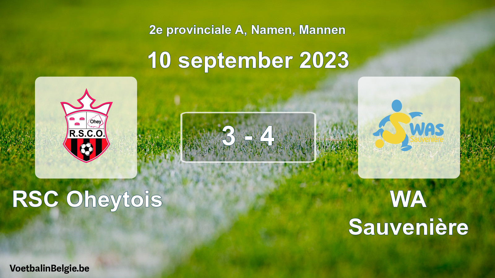 Gespeelde wedstrijd mannenvoetbal: RSC Oheytois - WA Sauvenière 3 - 4 (10 september 2023)