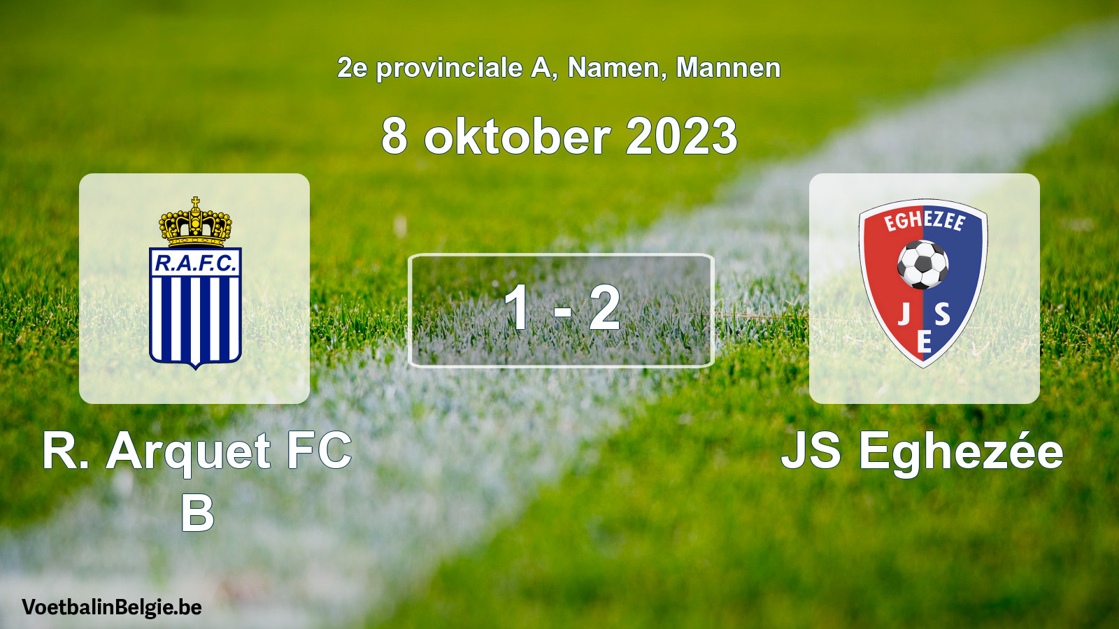 Gespeelde wedstrijd mannenvoetbal: R. Arquet FC B - JS Eghezée 1 - 2 (8 oktober 2023)