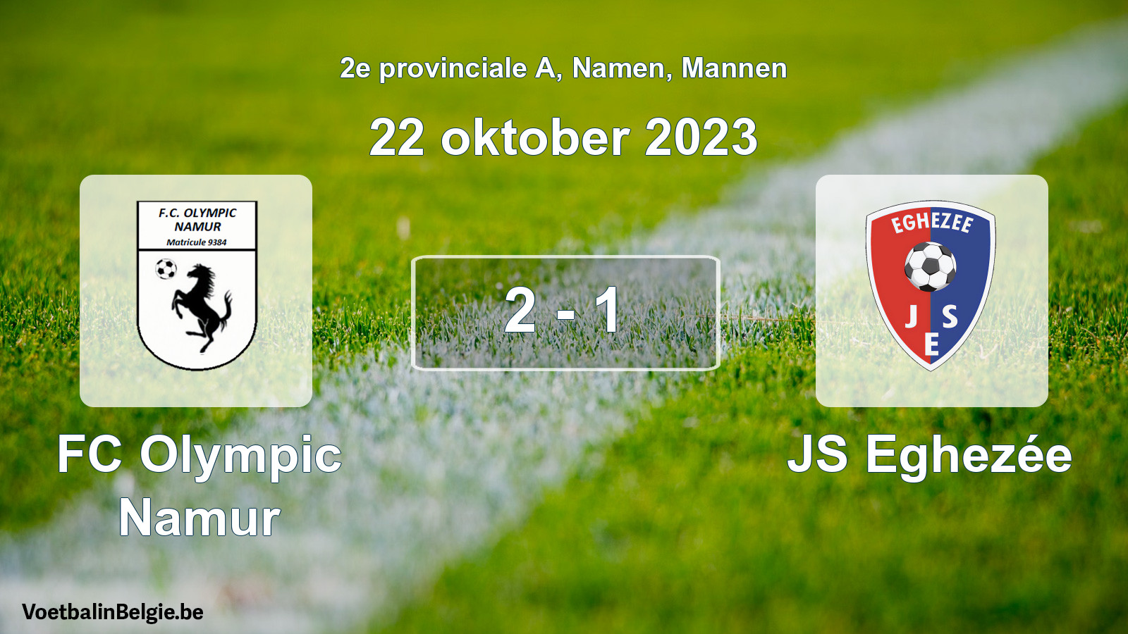 Match joué football hommes: FC Olympic Namur - JS Eghezée 2 - 1 (22 octobre 2023)
