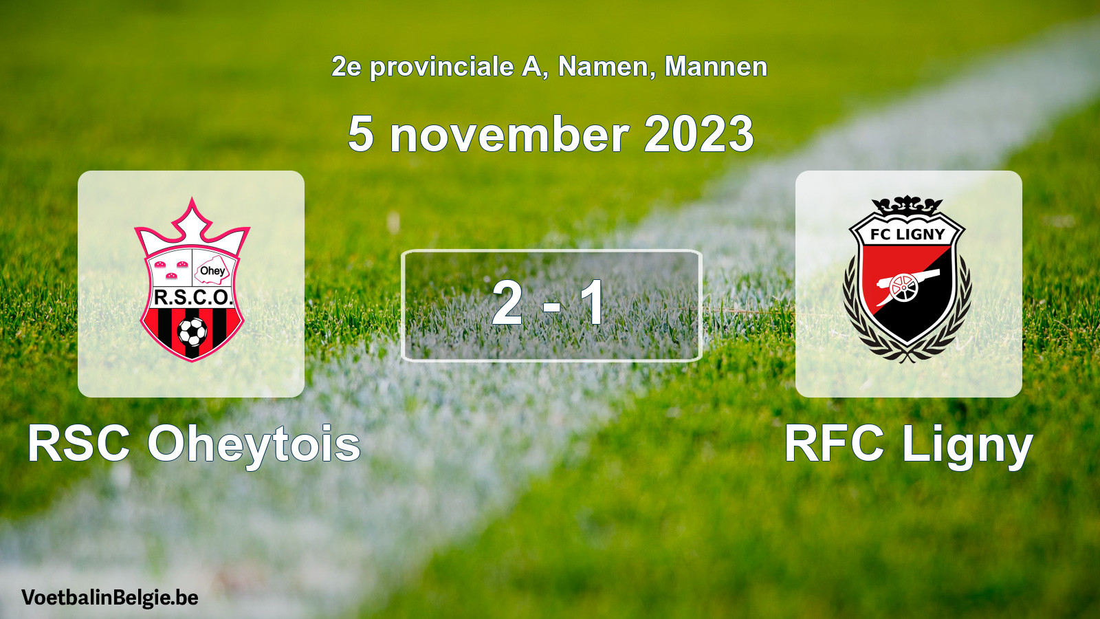 Match joué football hommes: RSC Oheytois - RFC Ligny 2 - 1 (5 novembre 2023)