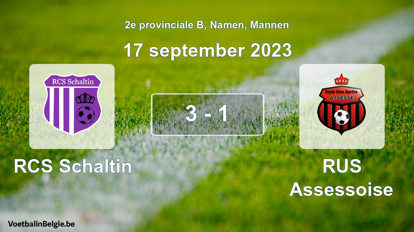 Gespeelde wedstrijd mannenvoetbal: RCS Schaltin - RUS Assessoise 3 - 1 (17 september 2023)
