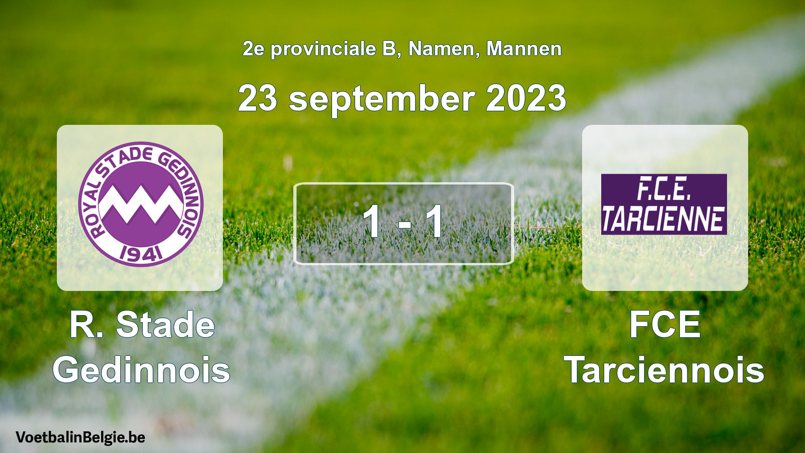 Gespeelde wedstrijd mannenvoetbal: R. Stade Gedinnois - FCE Tarciennois 1 - 1 (23 september 2023)