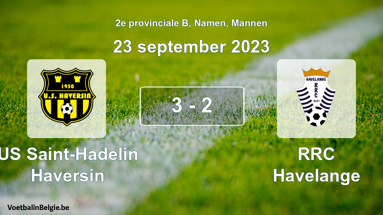 Gespeelde wedstrijd mannenvoetbal: US Saint-Hadelin Haversin - RRC Havelange 3 - 2 (23 september 2023)