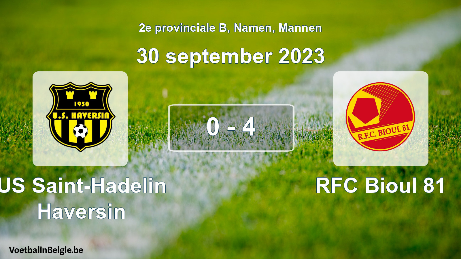 Gespeelde wedstrijd mannenvoetbal: US Saint-Hadelin Haversin - RFC Bioul 81 0 - 4 (30 september 2023)