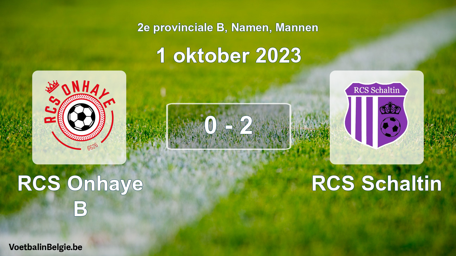 Gespeelde wedstrijd mannenvoetbal: RCS Onhaye B - RCS Schaltin 0 - 2 (1 oktober 2023)