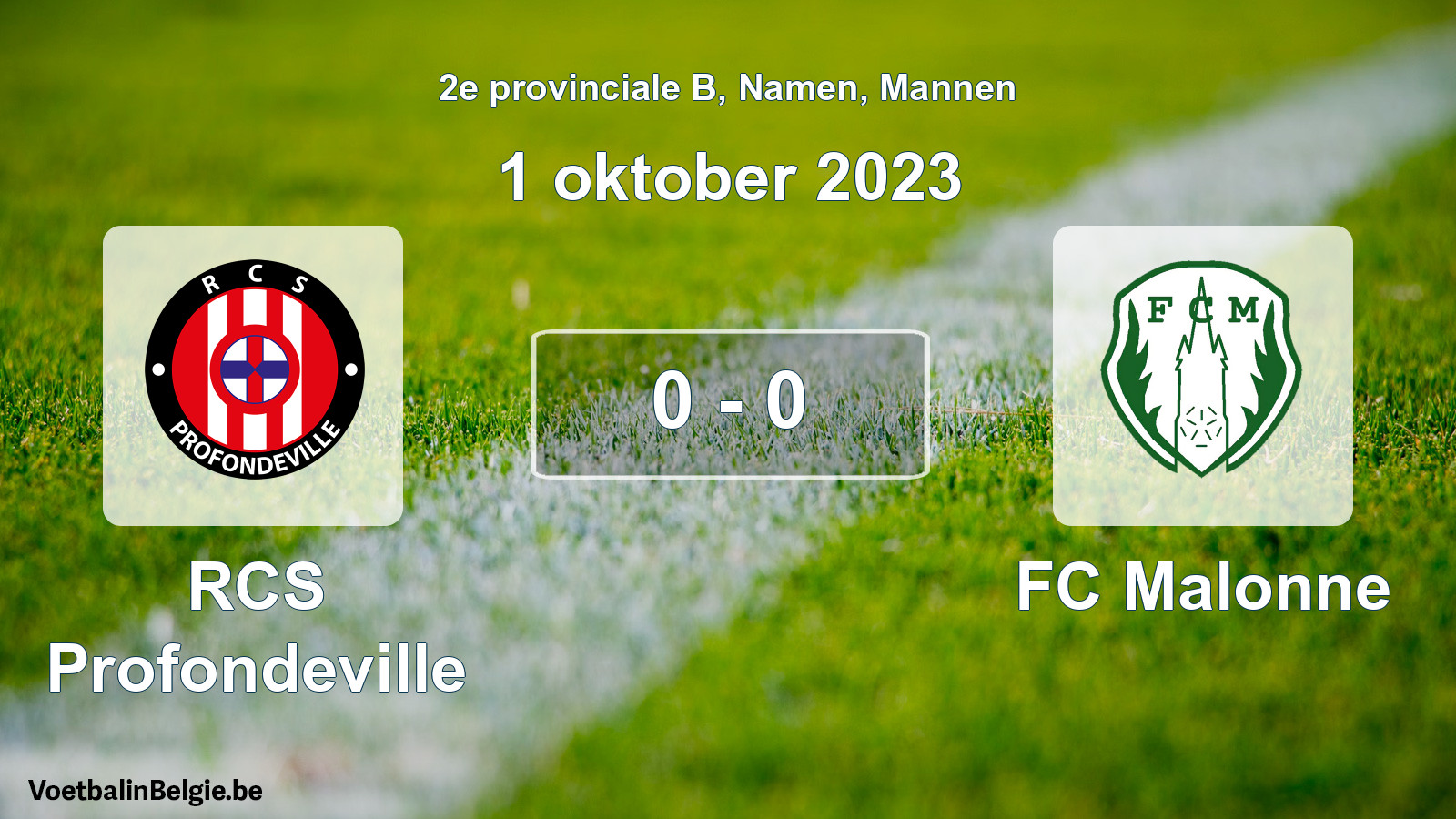 Gespeelde wedstrijd mannenvoetbal: RCS Profondeville - FC Malonne 0 - 0 (1 oktober 2023)