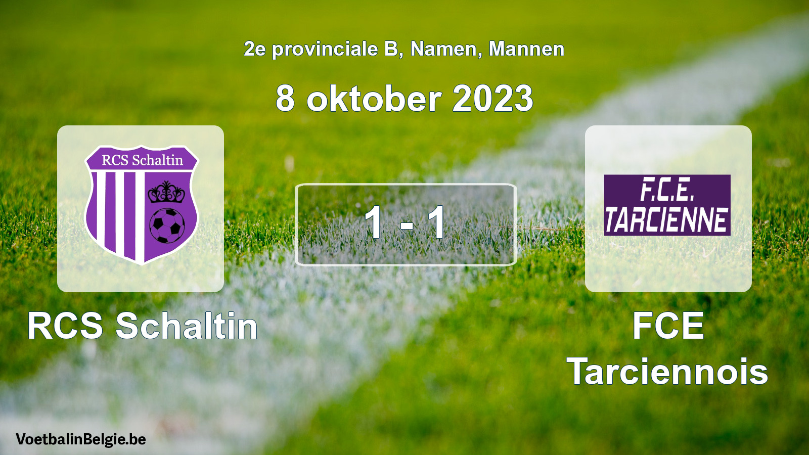 Gespeelde wedstrijd mannenvoetbal: RCS Schaltin - FCE Tarciennois 1 - 1 (8 oktober 2023)