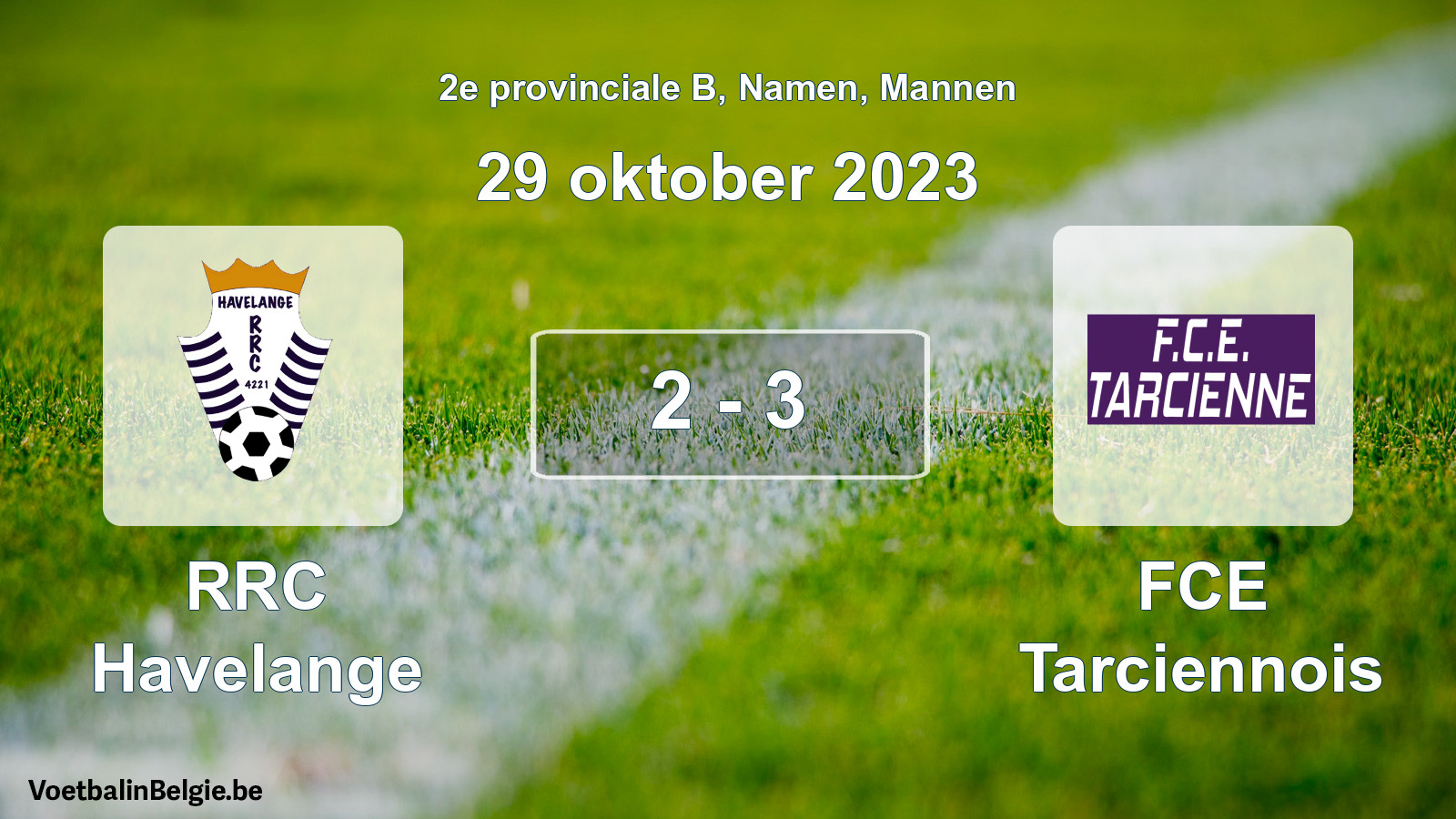 Gespeelde wedstrijd mannenvoetbal: RRC Havelange - FCE Tarciennois 2 - 3 (29 oktober 2023)