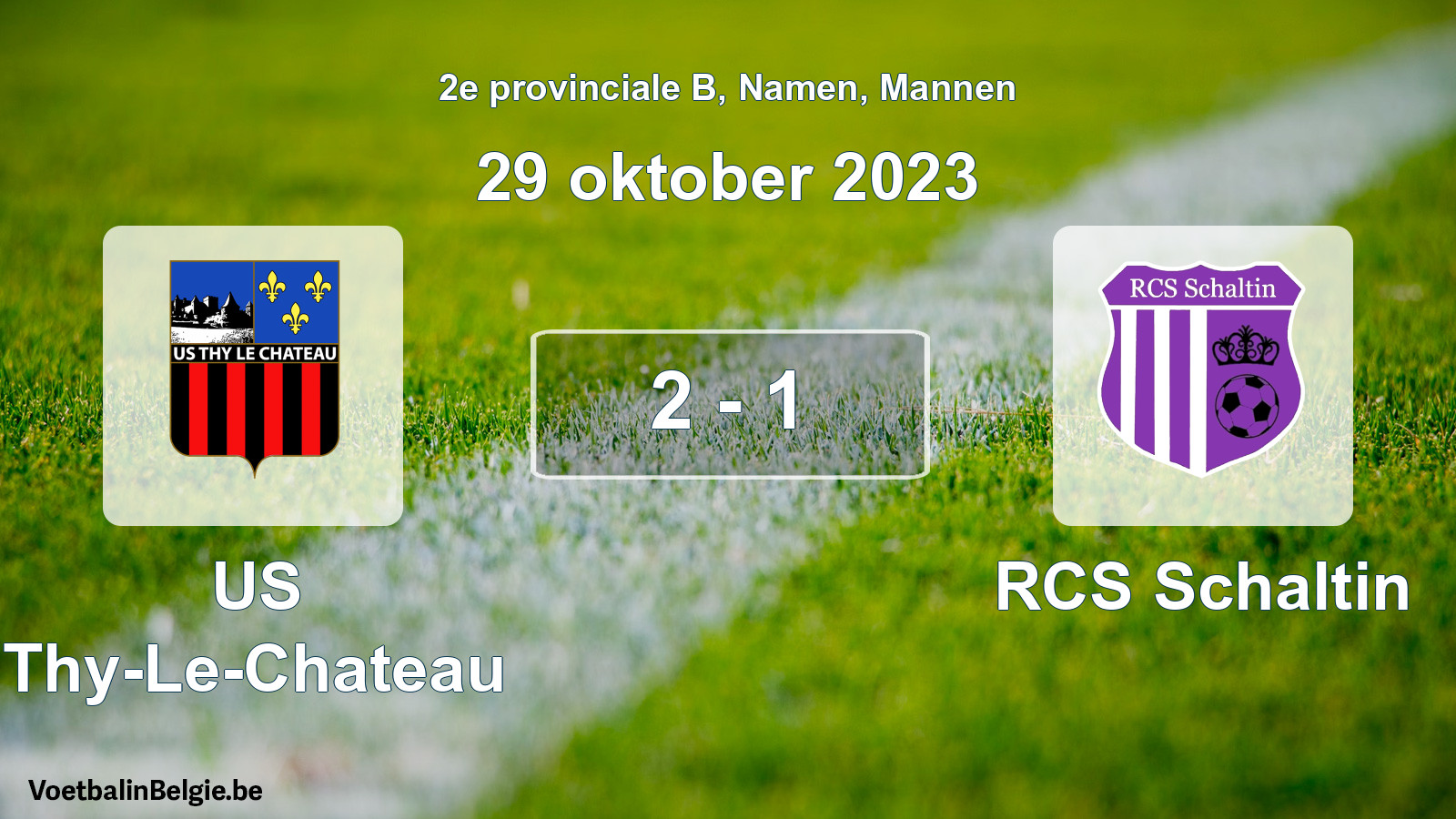 Gespeelde wedstrijd mannenvoetbal: US Thy-Le-Chateau - RCS Schaltin 2 - 1 (29 oktober 2023)