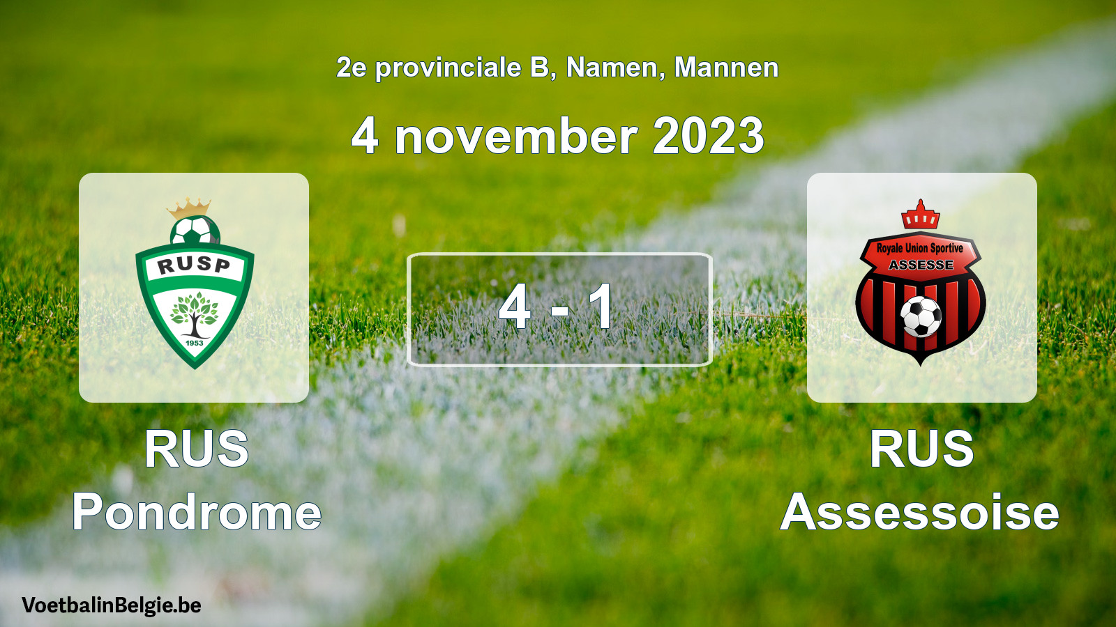 Gespeelde wedstrijd mannenvoetbal: RUS Pondrome - RUS Assessoise 4 - 1 (4 november 2023)