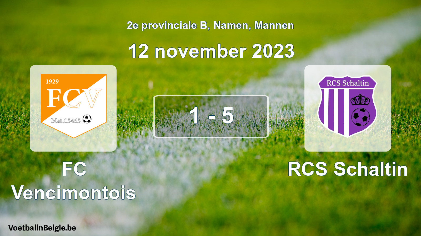 Gespeelde wedstrijd mannenvoetbal: FC Vencimontois - RCS Schaltin 1 - 5 (12 november 2023)