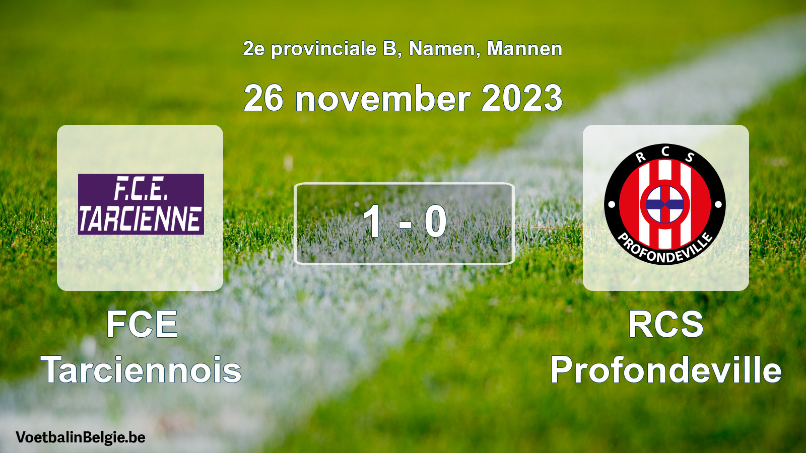 Gespeelde wedstrijd mannenvoetbal: FCE Tarciennois - RCS Profondeville 1 - 0 (26 november 2023)