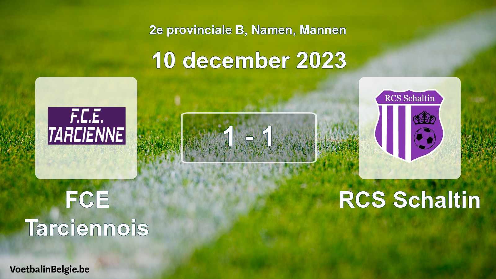 Gespeelde wedstrijd mannenvoetbal: FCE Tarciennois - RCS Schaltin 1 - 1 (10 december 2023)