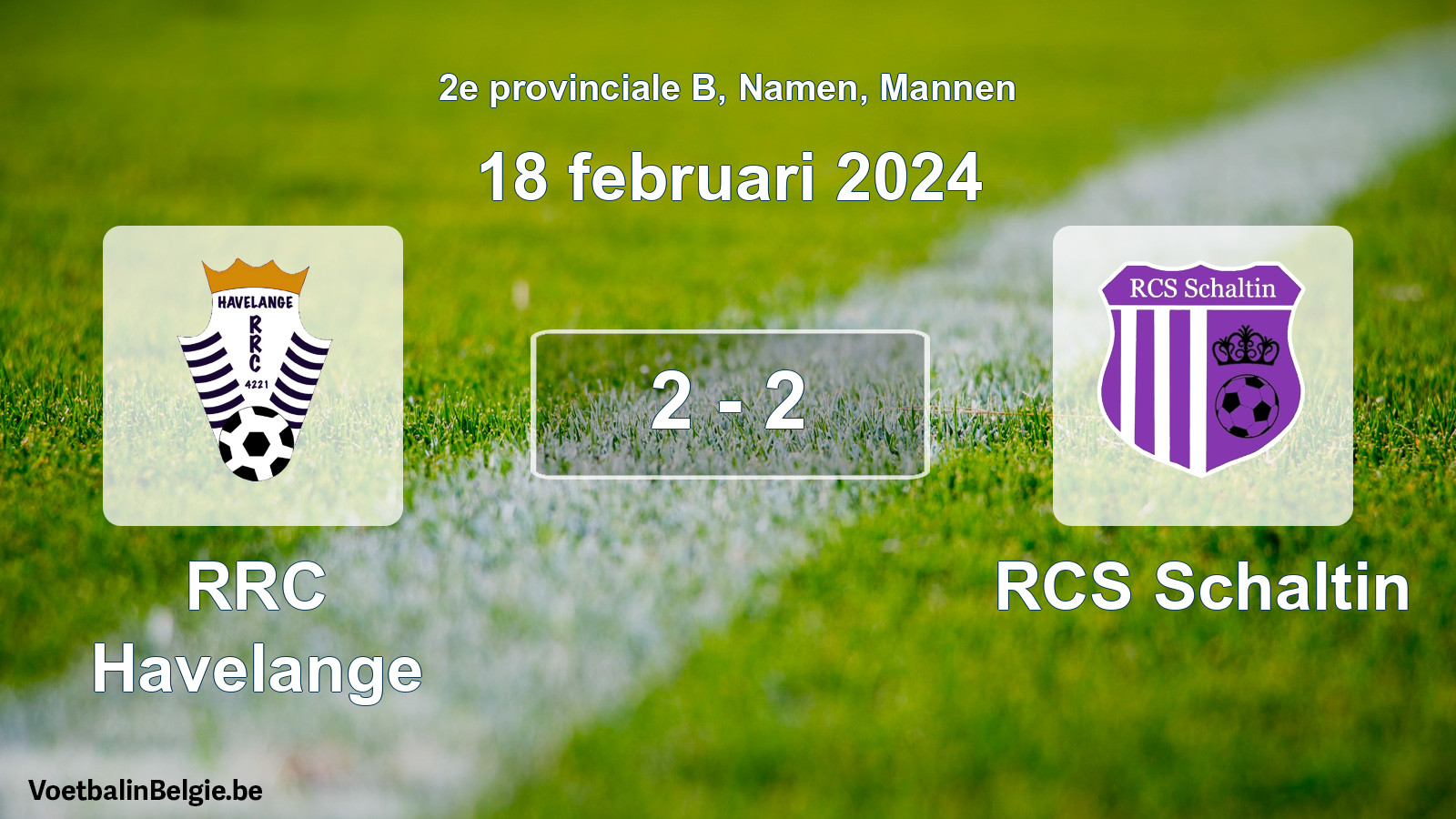 Gespeelde wedstrijd mannenvoetbal: RRC Havelange - RCS Schaltin 2 - 2 (18 februari 2024)
