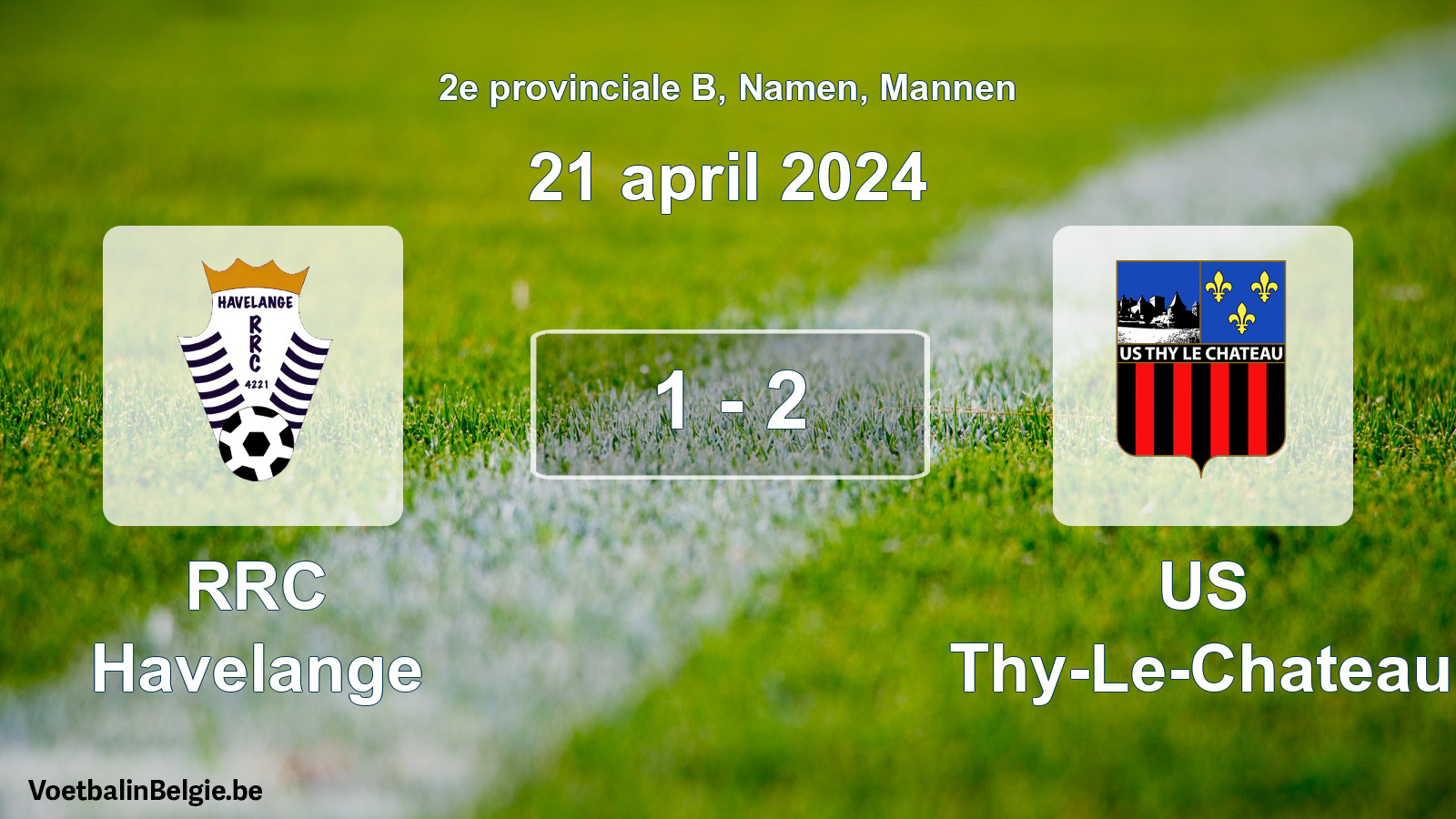 Gespeelde wedstrijd mannenvoetbal: RRC Havelange - US Thy-Le-Chateau 1 - 2 (21 april 2024)