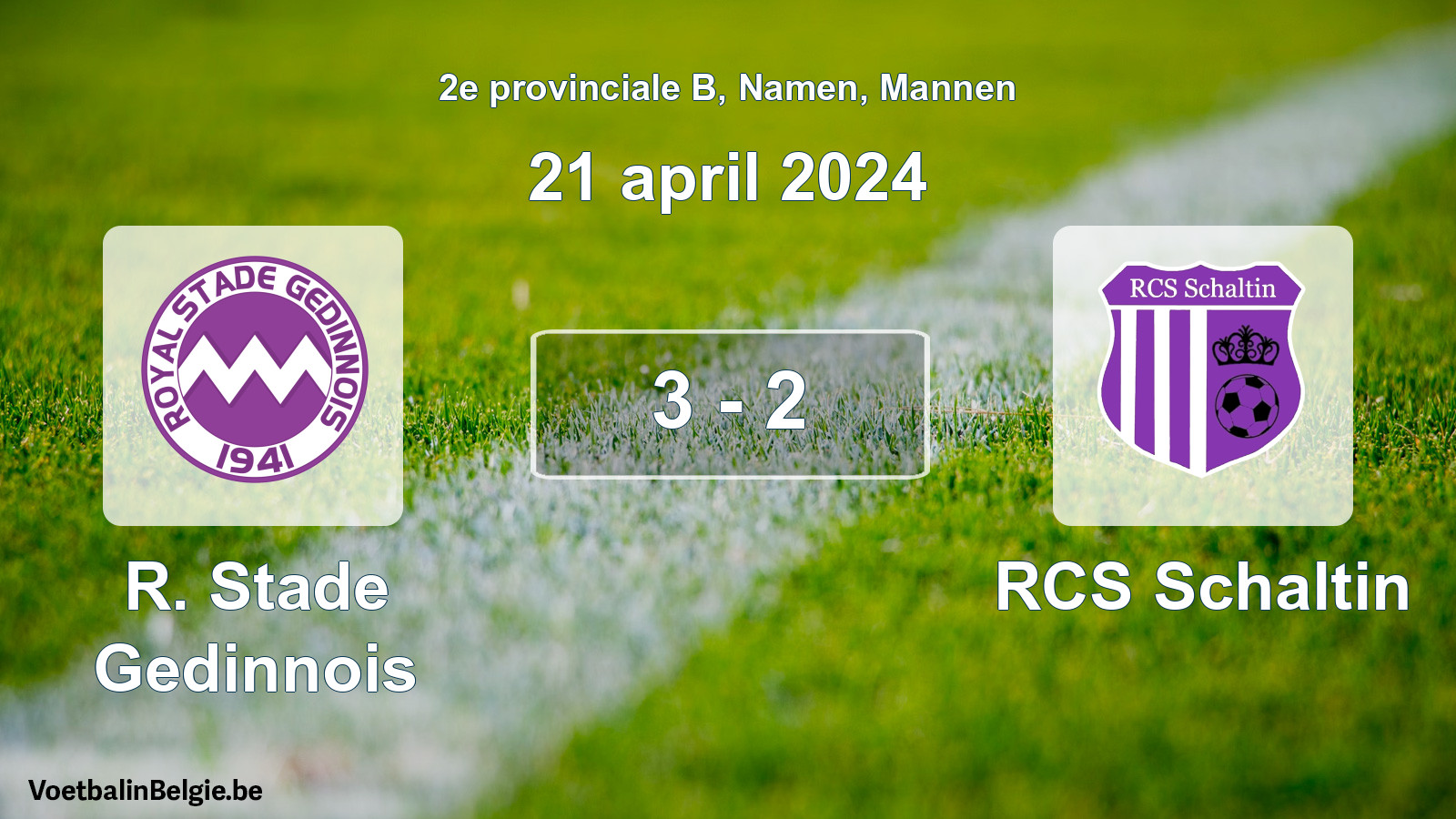 Gespeelde wedstrijd mannenvoetbal: R. Stade Gedinnois - RCS Schaltin 3 - 2 (21 april 2024)