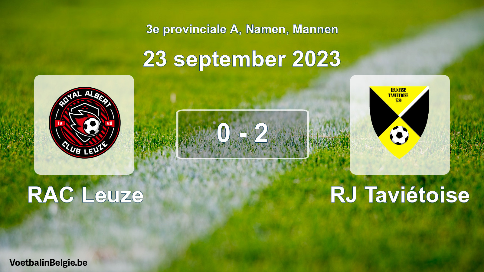 Gespeelde wedstrijd mannenvoetbal: RAC Leuze - RJ Taviétoise 0 - 2 (23 september 2023)