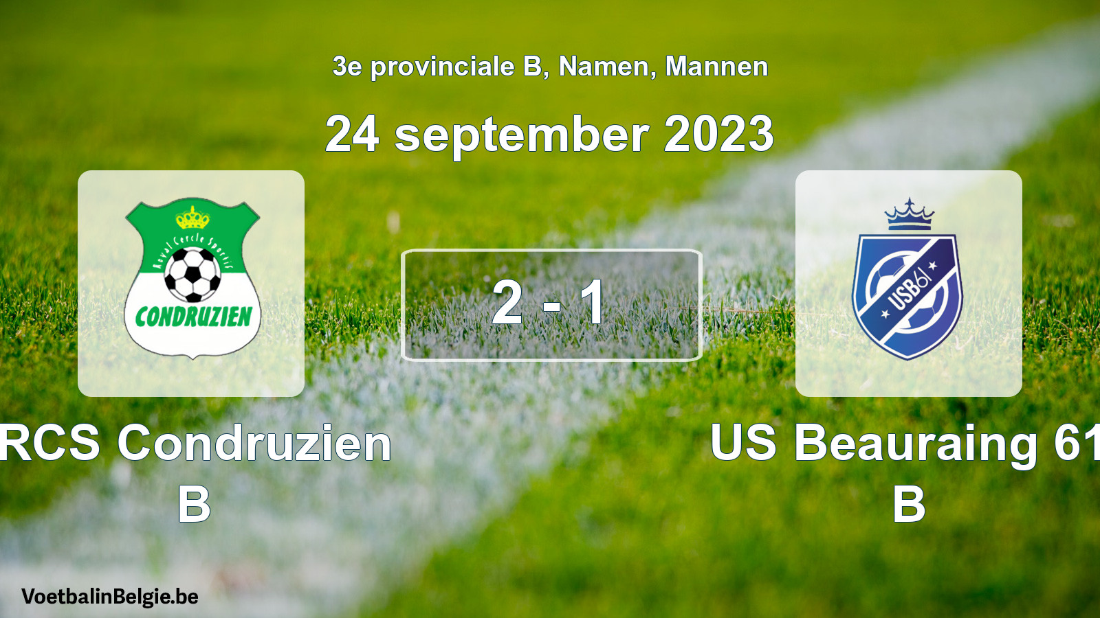 Gespeelde wedstrijd mannenvoetbal: RCS Condruzien B - US Beauraing 61 B 2 - 1 (24 september 2023)