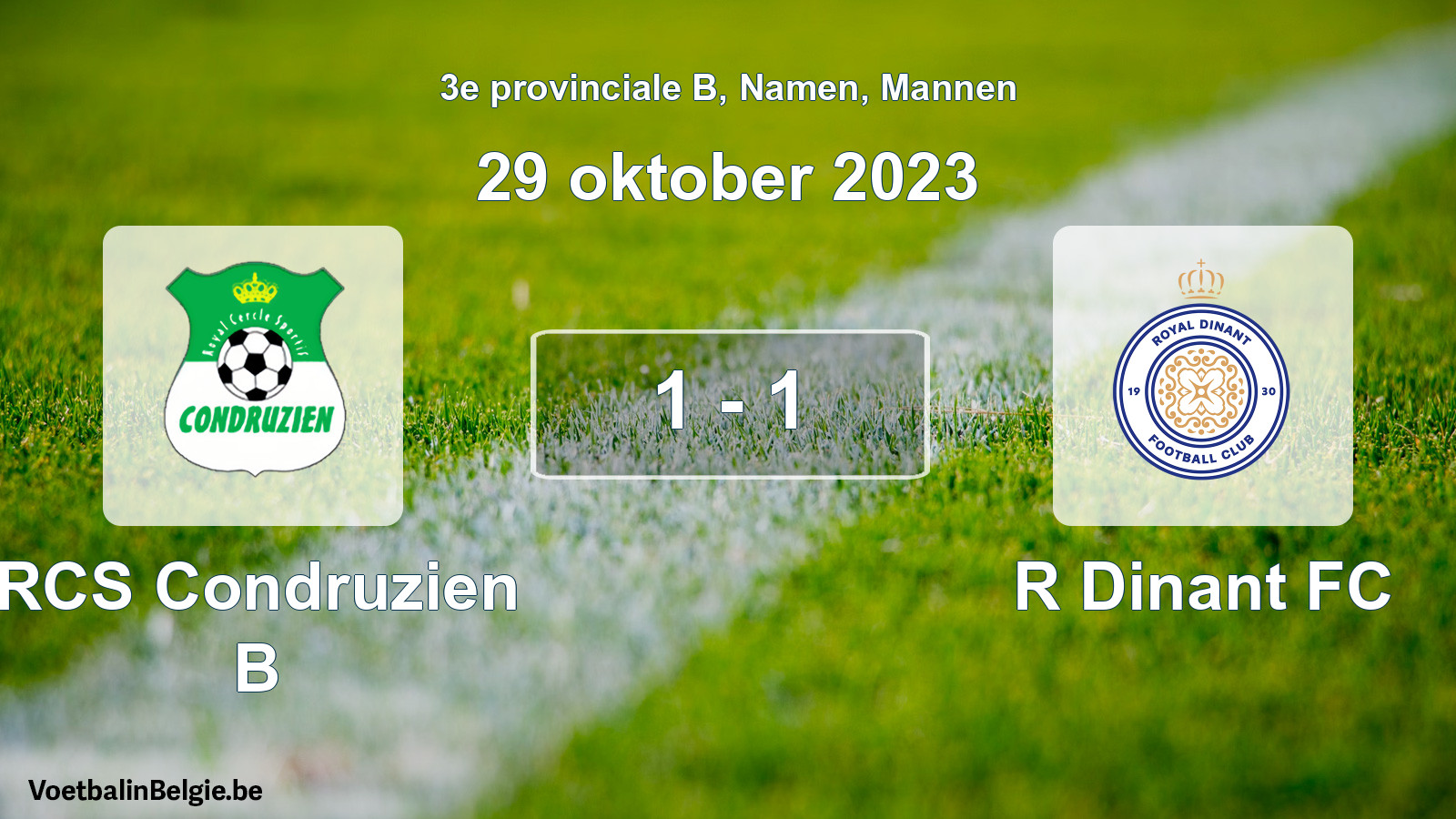 Gespeelde wedstrijd mannenvoetbal: RCS Condruzien B - R Dinant FC 1 - 1 (29 oktober 2023)