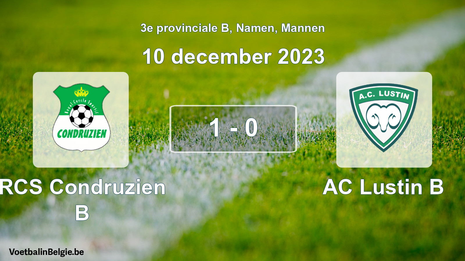 Played match men football: RCS Condruzien B - AC Lustin B 1 - 0 (10 December 2023)