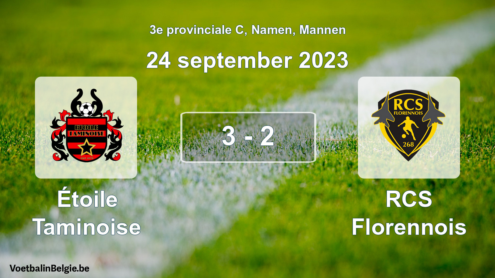 Gespeelde wedstrijd mannenvoetbal: Étoile Taminoise - RCS Florennois 3 - 2 (24 september 2023)
