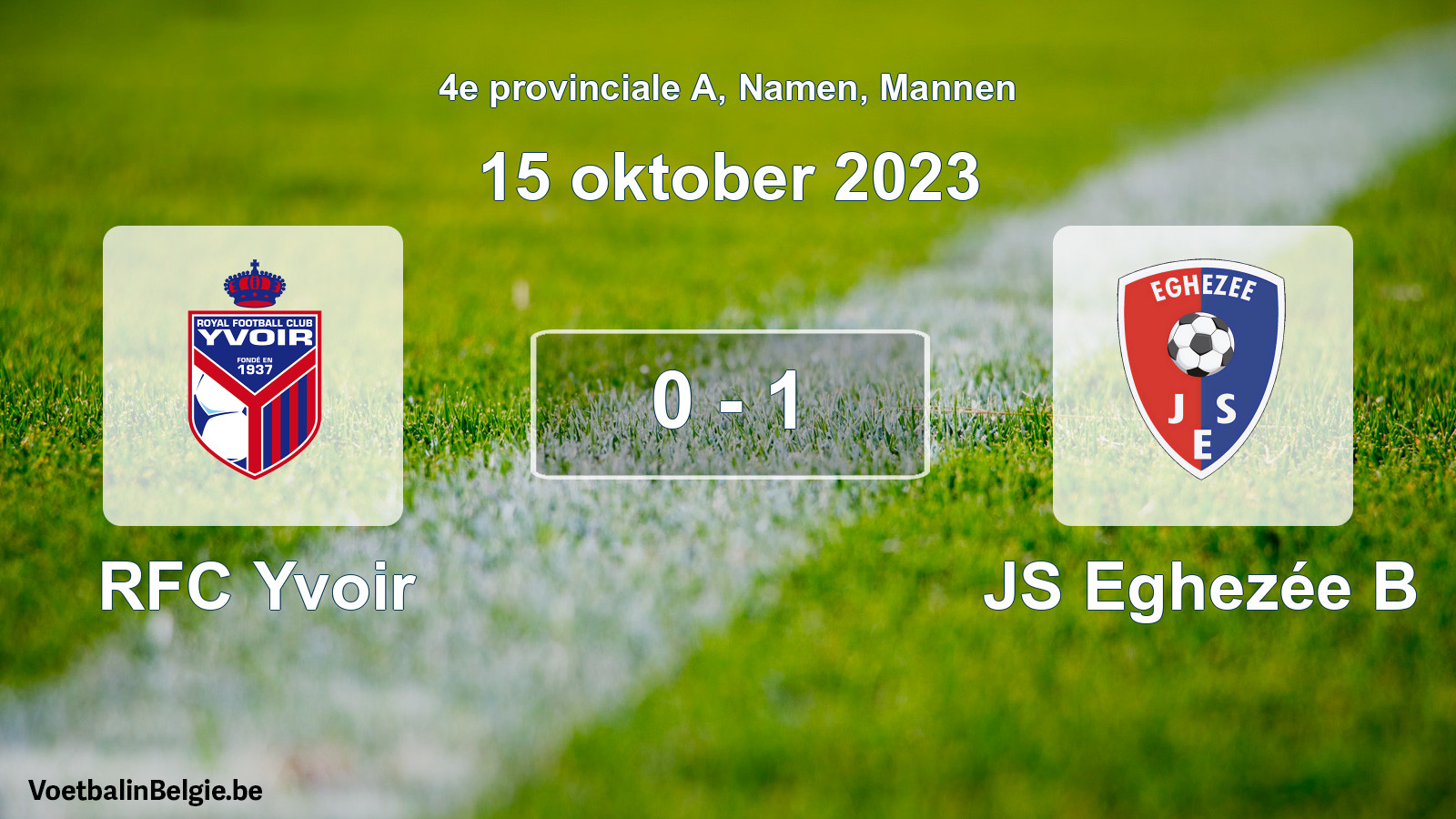 Gespeelde wedstrijd mannenvoetbal: RFC Yvoir - JS Eghezée B 0 - 1 (15 oktober 2023)