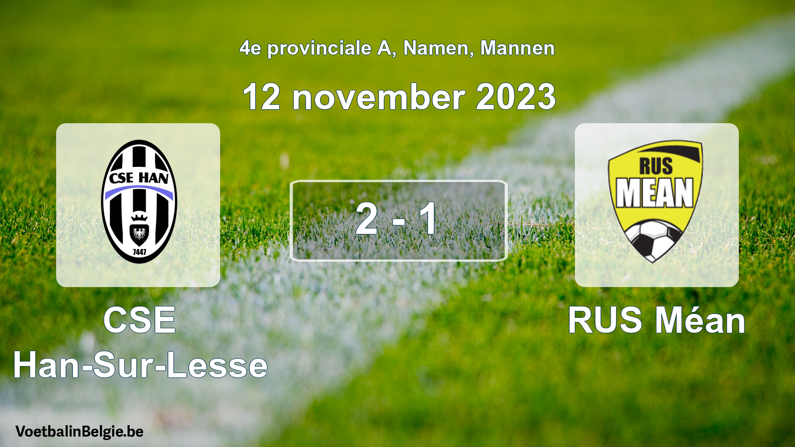 Gespeelde wedstrijd mannenvoetbal: CSE Han-Sur-Lesse - RUS Méan 2 - 1 (12 november 2023)