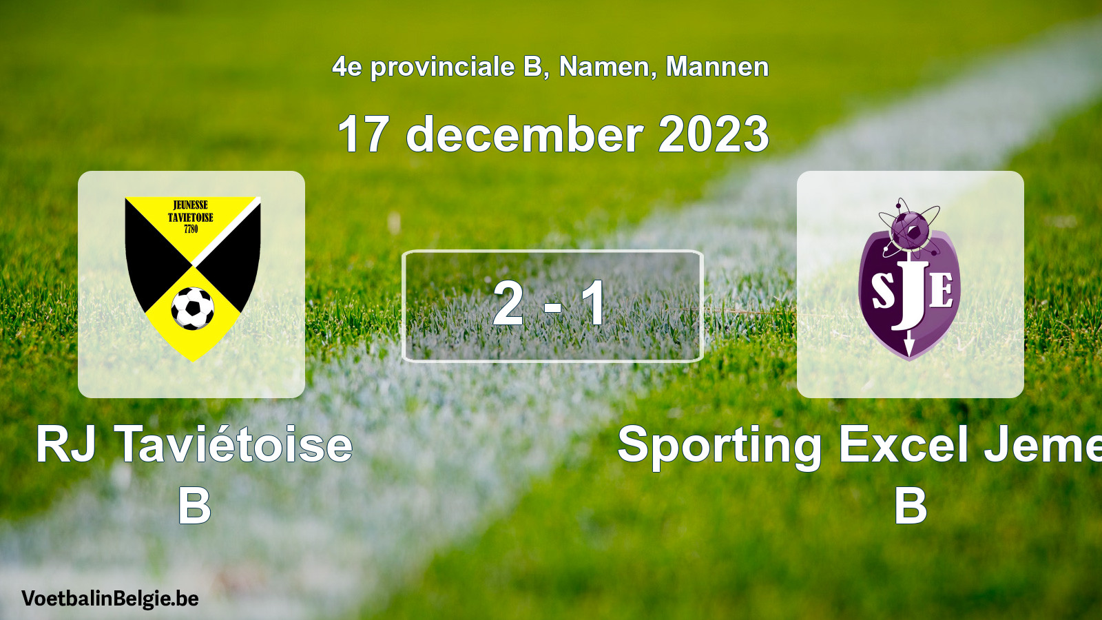 Gespeelde wedstrijd mannenvoetbal: RJ Taviétoise B - Sporting Excel Jemeppe B 2 - 1 (17 december 2023)