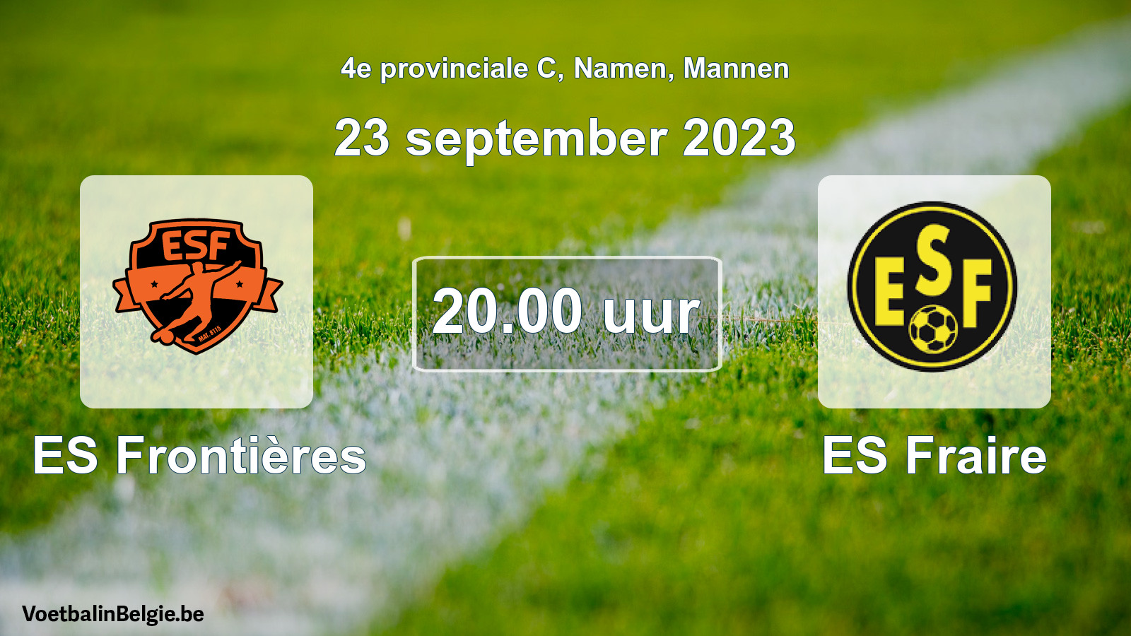 Match prévu football hommes: ES Frontières - ES Fraire (23 septembre 2023)