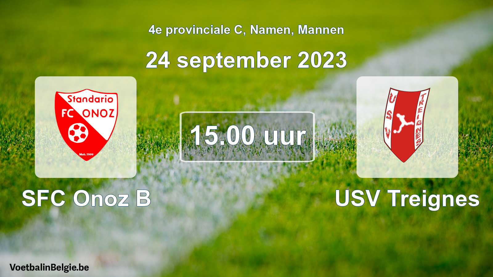 Geplantes Spiel männer-Fußball: SFC Onoz B - USV Treignes (24 September 2023)