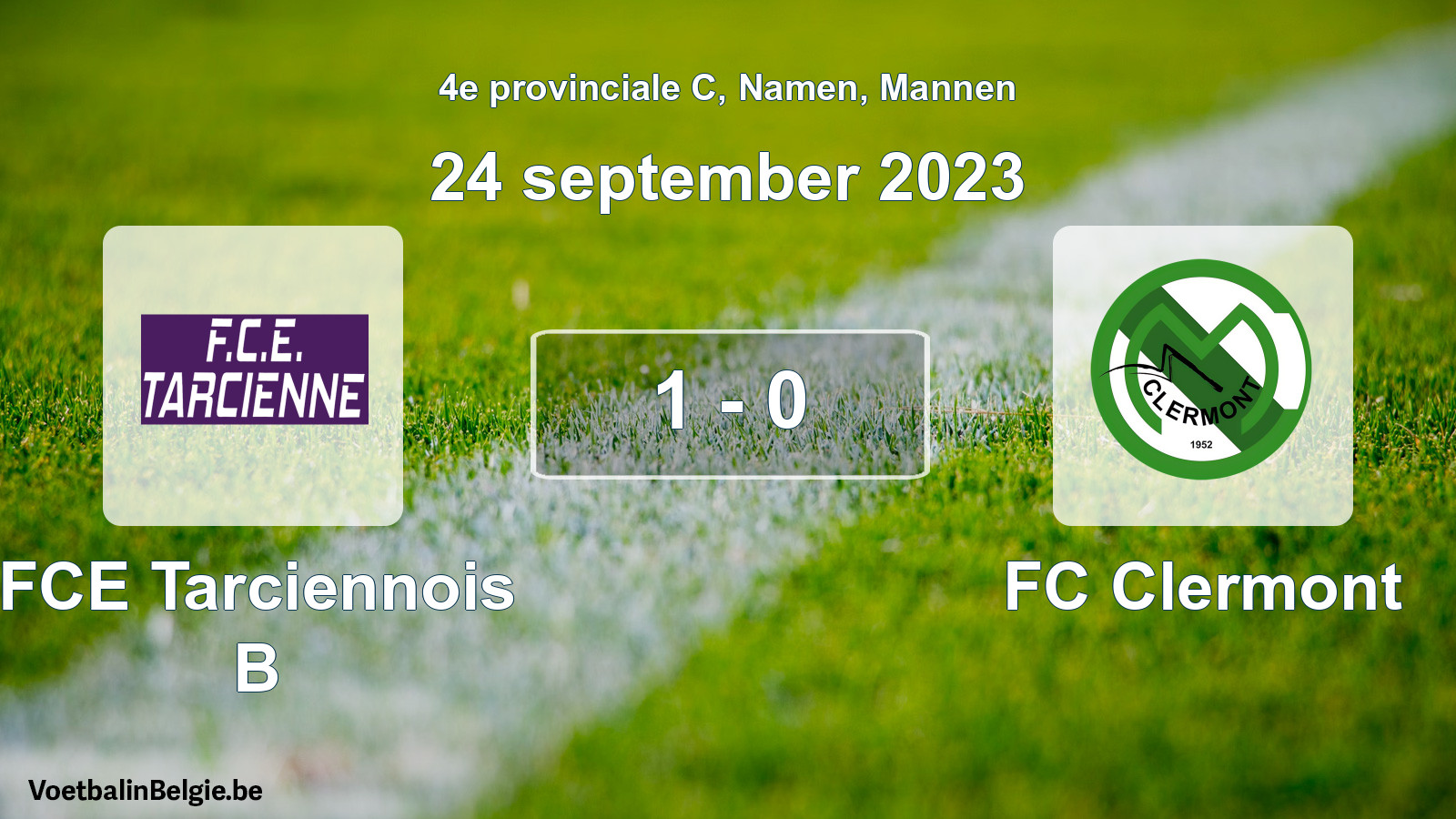 Gespeelde wedstrijd mannenvoetbal: FCE Tarciennois B - FC Clermont 1 - 0 (24 september 2023)